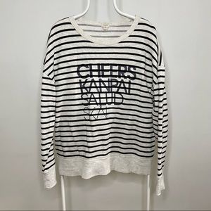 JCrew Striped Graphic Sweatshirt